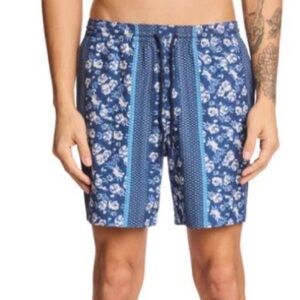 Paisley & Gray Men’s Gillian Regular-Fit Abstract Floral 6” Swim Trunks Navy Lt
